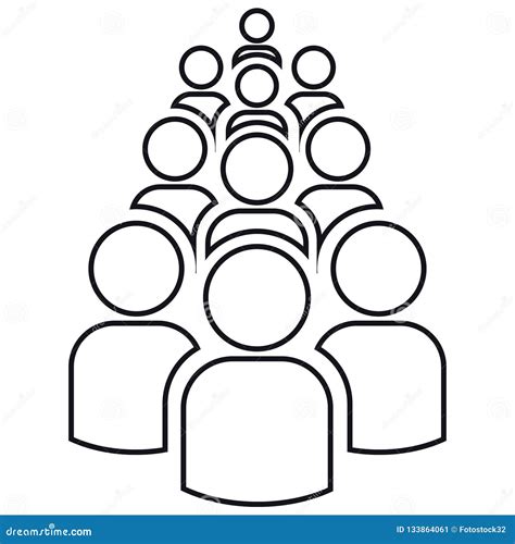 Group of Outlines of Ten People Stock Illustration - Illustration of ...