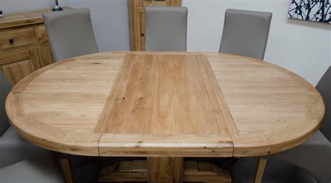 SIGNATURE Solid Oak - Round Extending Dining Table 125cm - 180cm