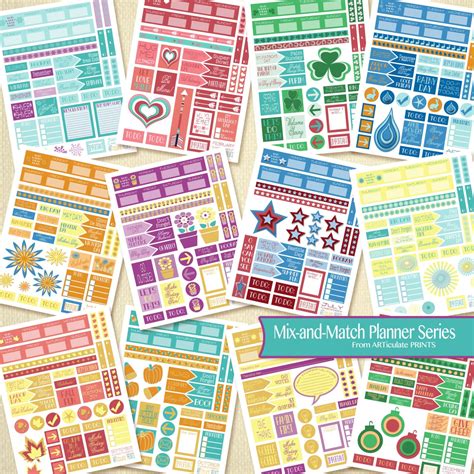 Monthly Planner Stickers Printable Planner Stickers Holiday