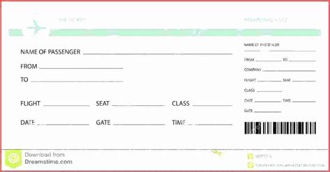 Plane Ticket Template Pdf Fresh Flight Ticket Template Mock Airline ...