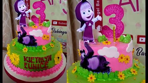 Masha and Bear cake decorating || decorating tutorial easy step by step ...