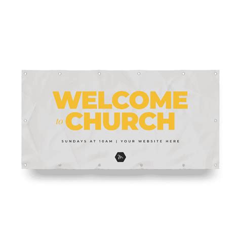 Yellow Geometric Welcome To Church – Banners | Ministry Printing