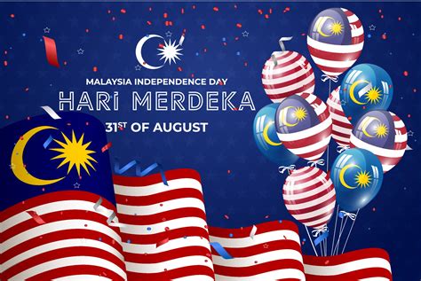 malaysia independence day, merdeka day 3317359 Vector Art at Vecteezy