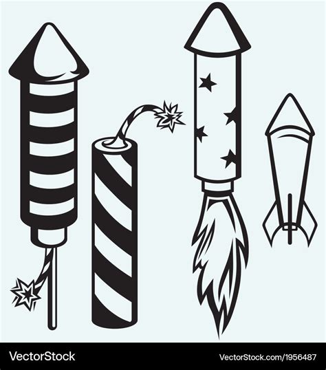 Rocket fireworks Royalty Free Vector Image - VectorStock