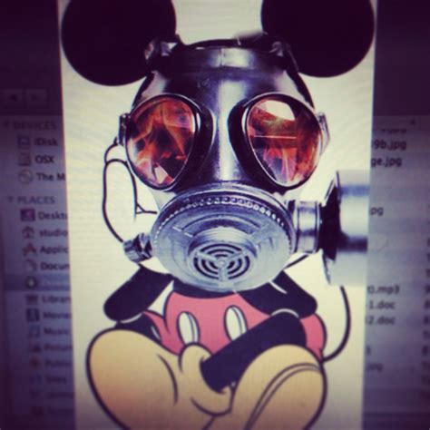 Mickey Mouse with Gas Mask .. Tattoo idea not finished need to add to ...