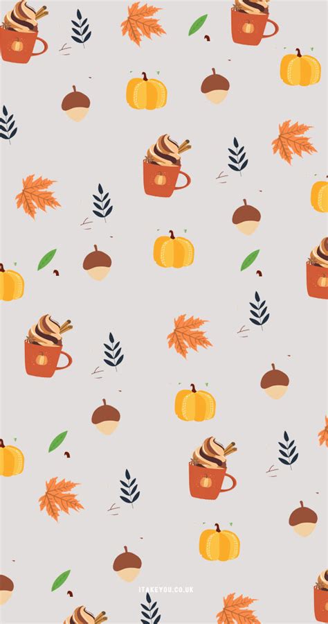 11 Cute Autumn Wallpaper Aesthetic For Phone : Acorn, Pumpkin Fall ...