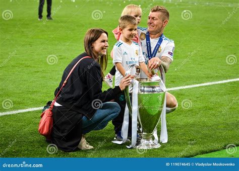 KYIV, UKRAINE - MAY 26, 2018: Toni Kroos with Family of Real Mad ...