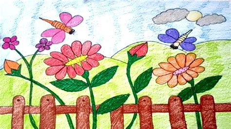 Simple Flower Garden Flower Drawing Easy For Kids - Draw-puke