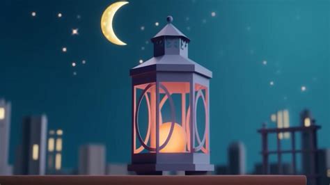 Premium AI Image | A lantern with a moon in the background