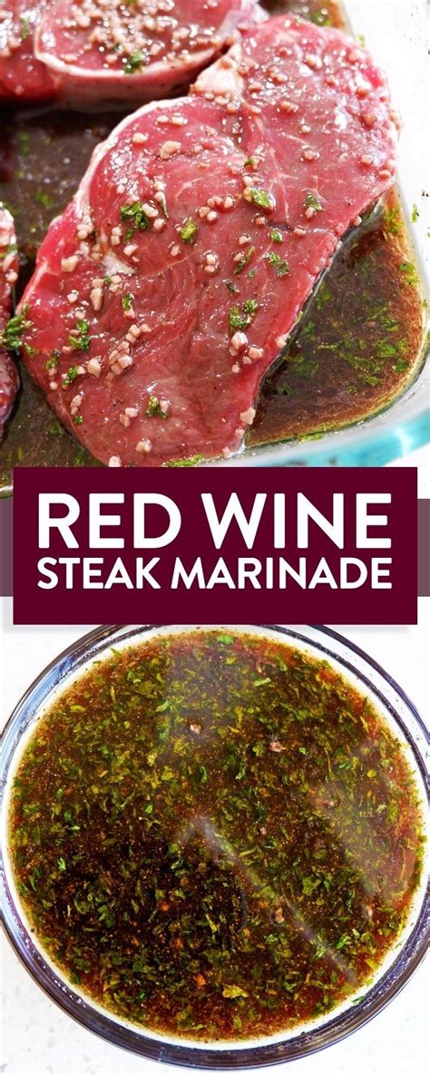 Easy and simple red wine steak marinade with soy sauce, garlic, sesame ...