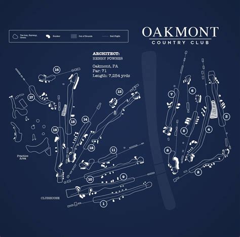 Oakmont Country Club Course Map Digital Download - Etsy