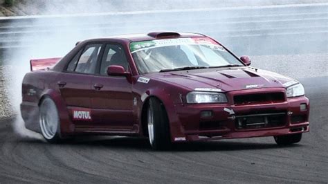 Nissan Skyline R34 Sedan with LS3 Engine Drifting - YouTube