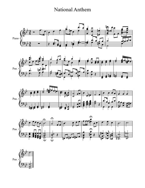 National Anthem Sheet music | Download free in PDF or MIDI | Musescore.com