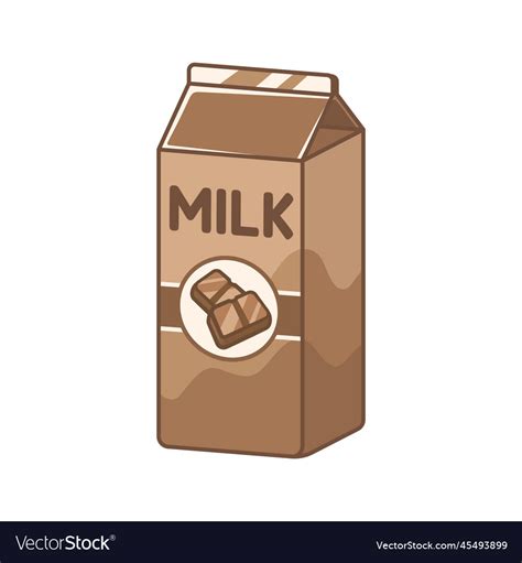 Tall chocolate milk carton clipart element cute Vector Image