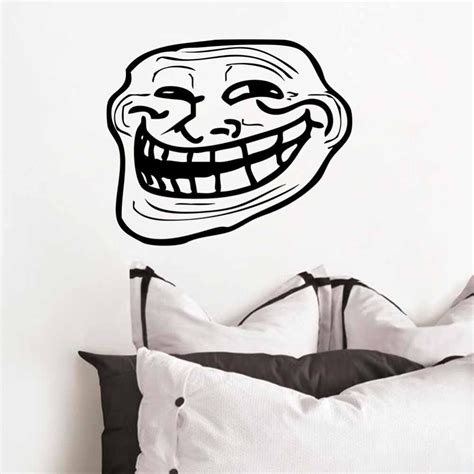 Funny ugly Face big mouse painting art home decal wall sticker creative ...