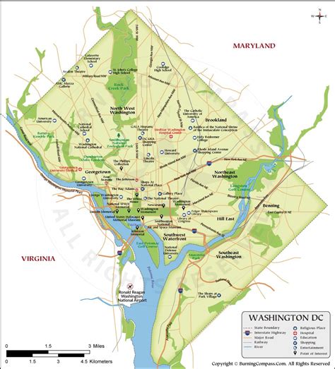 Cities In Washington Dc Map - Gabbey Christalle