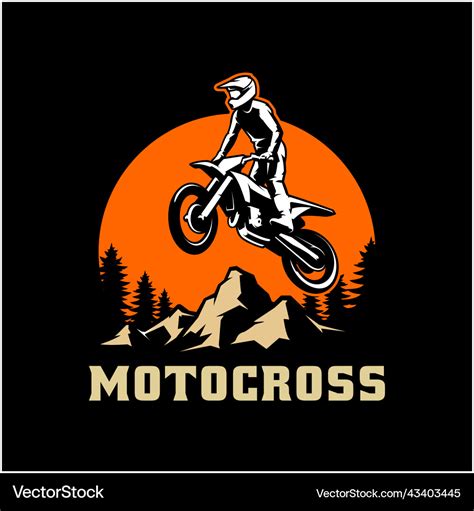 Motorsport and motocross logo Royalty Free Vector Image