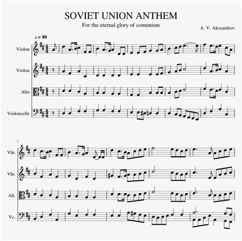 Soviet Union Anthem Sheet Music / Ussr Cccp National Anthem C Major ...