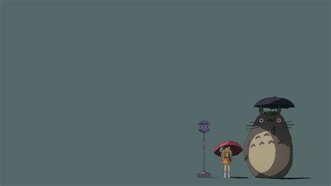 My Neighbor Totoro Bus Stop - Gray Blue [3840x2160] | Cute desktop ...