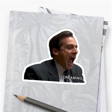 "Screaming Michael Scott" Stickers by emileeannew | Redbubble