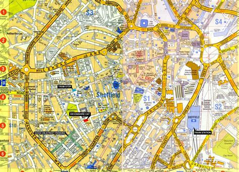 Street Map Of Sheffield City Centre