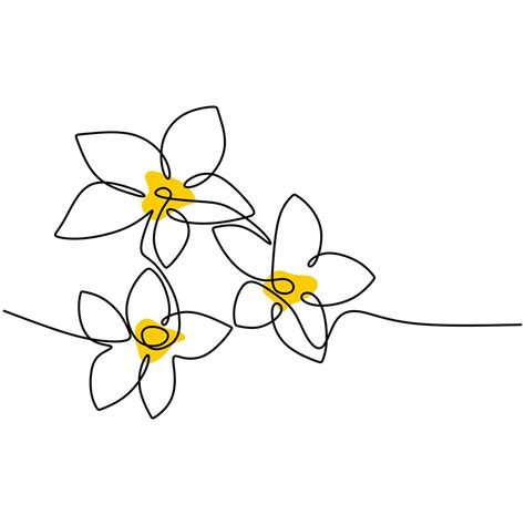 Beautiful flower in minimal line style. Continuous single line drawing ...