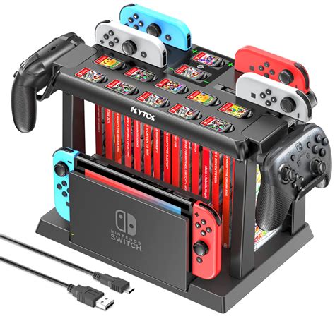 Switch Games Organizer Station with Controller Charger, Charging Dock ...