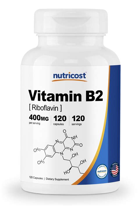 Nutricost Vitamin B2 (Riboflavin) 400mg, 120 Capsules | ExerciseN