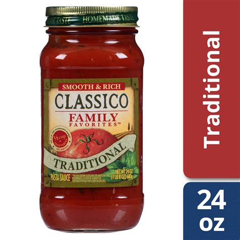 Classico Family Favorites Smooth and Rich Traditional Pasta Sauce, 24 ...