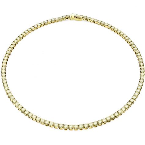 Swarovski Matrix Yellow Round Cut Gold Plated Tennis Necklace 5661191 ...