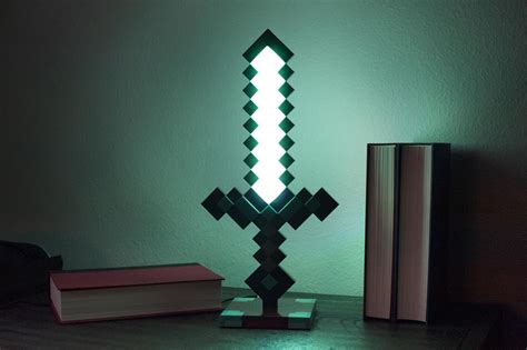 Minecraft Diamond Sword 14 Inch USB Desk LED Bedside Night Light Lamp ...