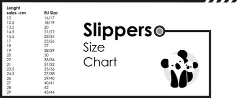 Slippers - Size Chart