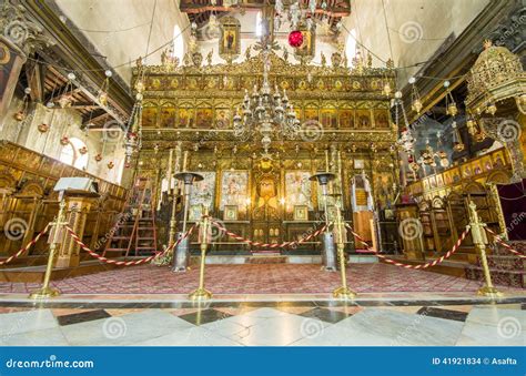 Church Of The Nativity Interior, Bethlehem, Israel Stock Photo - Image ...