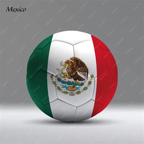 Premium Vector | 3d realistic soccer ball iwith flag of mexico on ...