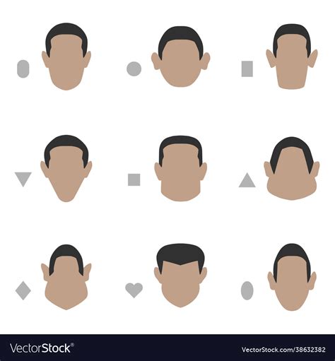 Face shapes cartoon Royalty Free Vector Image - VectorStock