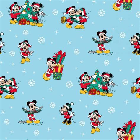 Disney Christmas Fabric | Mickey & Friends Blue