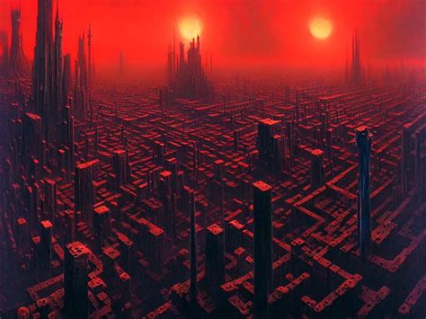 an epic cityscape painting of a nightmarish hellscape | Stable Diffusion