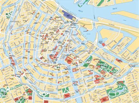 Map of Amsterdam tourist attractions, sightseeing & tourist tour