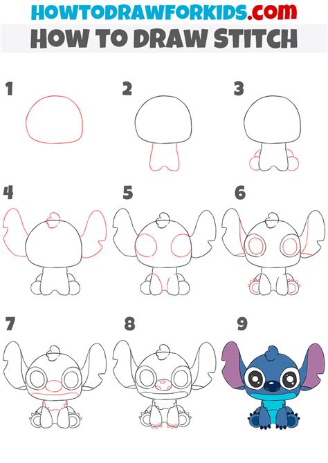 How to Draw Stitch - Easy Drawing Tutorial For Kids