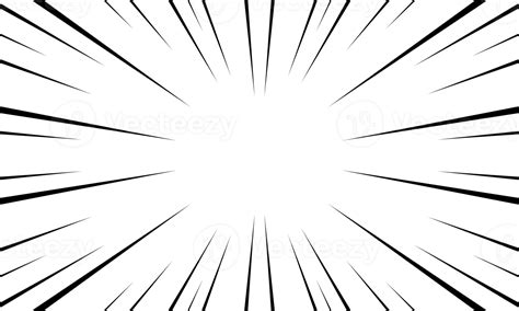 Radial Lines of Explosion on Transparent Background - Manga Frame