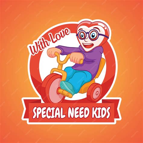 Premium Vector | Special need kids mascot logo design