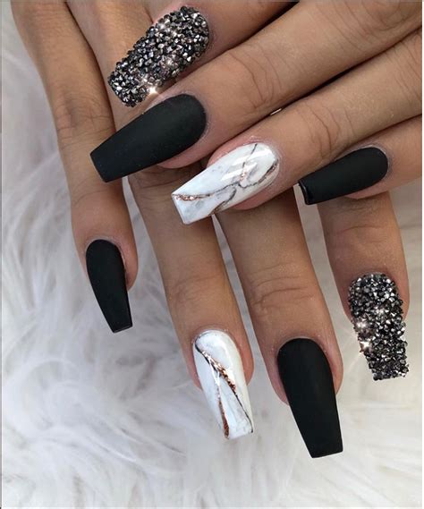 30 Incredible Acrylic Black Nail Art Designs Ideas For Long Nails ...