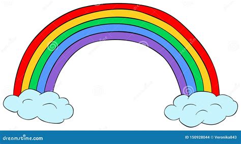 Rainbow With Sun And Clouds Cartoon Vector | CartoonDealer.com #30039623