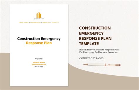 Construction Emergency Response Plan Template in Word, Google Docs ...