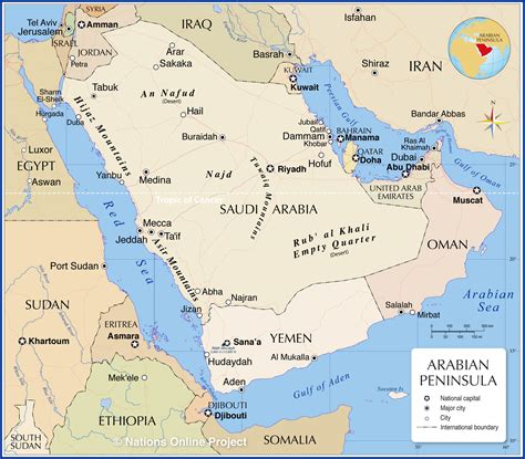 Political Map of the Arabian Peninsula - Nations Online Project