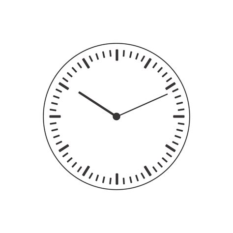 Clock face blank isolated on white background. Outline vector clock ...