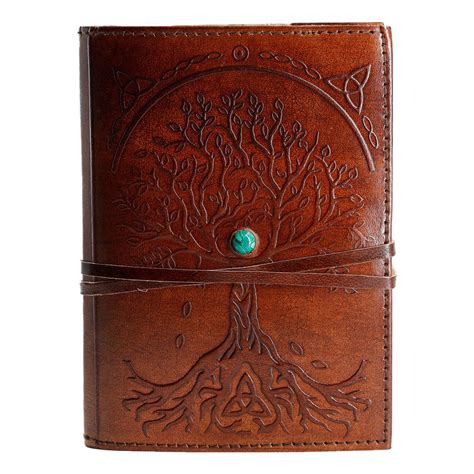 Buy Leather Journal Refillable Lined Paper Tree of Life Handmade ...