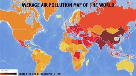 Average Air Pollution Of The World Map : r/MapPorn