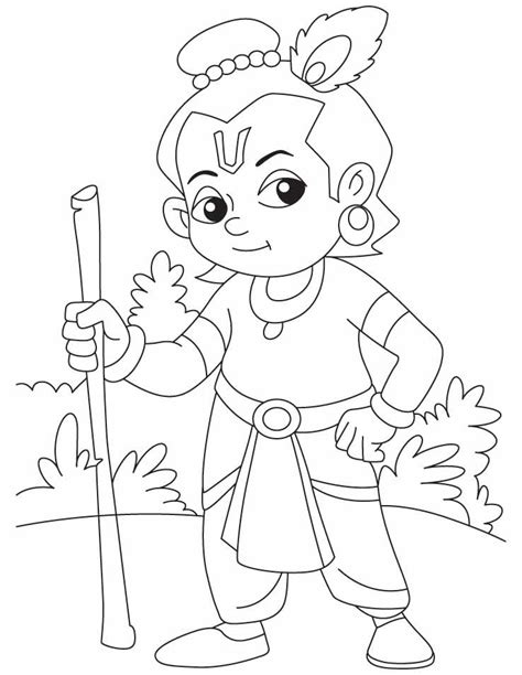 Lord Krishna Coloring Pages | Krishna drawing, Krishna painting, Easy ...