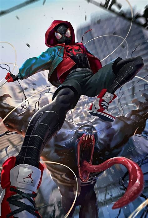 Spider-Man vs Venom Poster | Exclusive Art | Miles Morales | NEW | USA ...